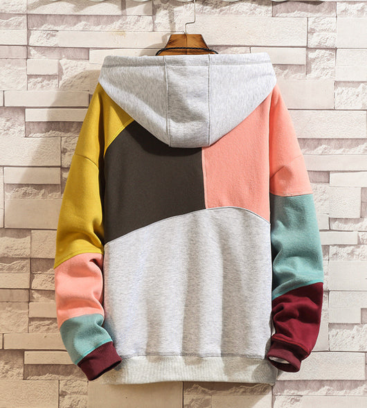 Sudadera Suelta de Bloque de Colores con Cuello Redondo - Image 6