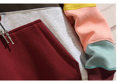 Sudadera Suelta de Bloque de Colores con Cuello Redondo - Image 7