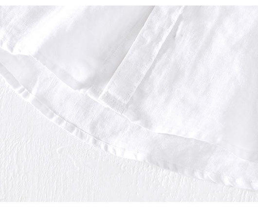 Camisa Abrigo de Lino con Cuello Mao - Diseño Minimalista - Image 19