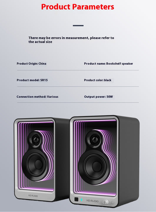 Parlante Monitor Bluetooth HiFi con Luz LED para Computadora y TV - Image 17