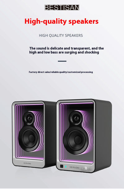 Parlante Monitor Bluetooth HiFi con Luz LED para Computadora y TV - Image 20