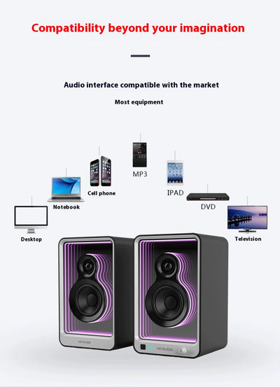 Parlante Monitor Bluetooth HiFi con Luz LED para Computadora y TV - Image 22