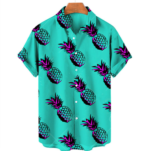 Camisa Hawaiana Estampado Frutas para Hombre - Image 10