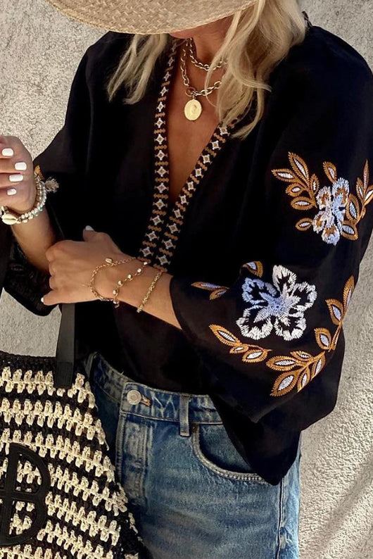 Blusa Suelta Bordada Multiuso para Mujer - Image 13