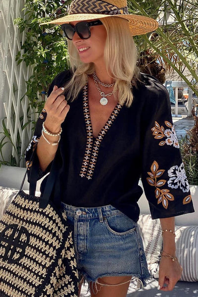 Blusa Suelta Bordada Multiuso para Mujer - Image 15