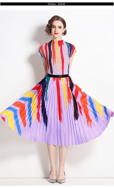 Conjunto Peplum Antienvejecimiento: Top Holgado y Falda Plisada Reductora - Image 14
