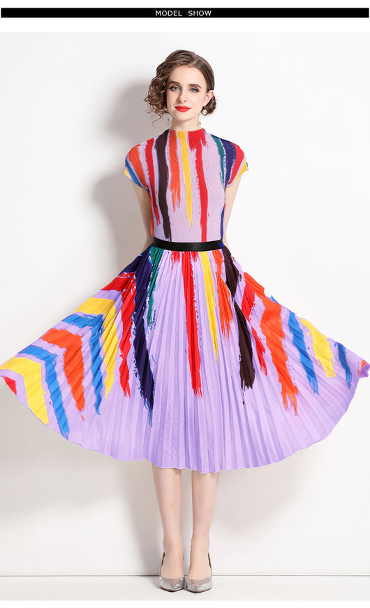 Conjunto Peplum Antienvejecimiento: Top Holgado y Falda Plisada Reductora - Image 14