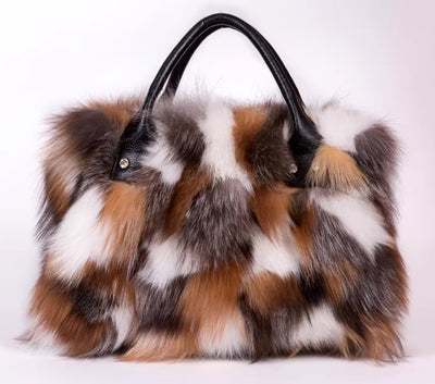 Bolso Bandolera de Piel de Zorro y Lana con Un Hombro - Image 7