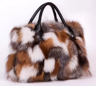 Bolso Bandolera de Piel de Zorro y Lana con Un Hombro - Image 13