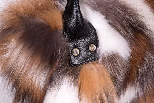 Bolso Bandolera de Piel de Zorro y Lana con Un Hombro - Image 17