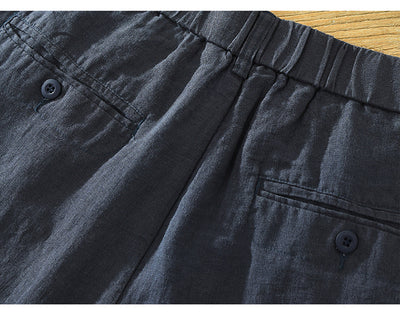 Shorts de Lino Hombre Cintura Elástica Transpirable Playa - Image 7