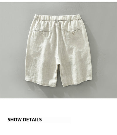 Shorts de Lino Hombre Cintura Elástica Transpirable Playa - Image 14