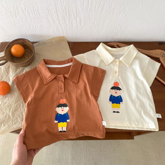 Playera Infantil Estilo Oeste con Rayas y Manga Corta - Image 36