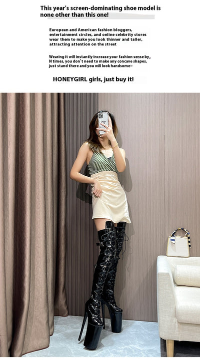 Botas Over The Knee Tacón de 26cm - Estilo Space Heel Ultra Alto - Image 15