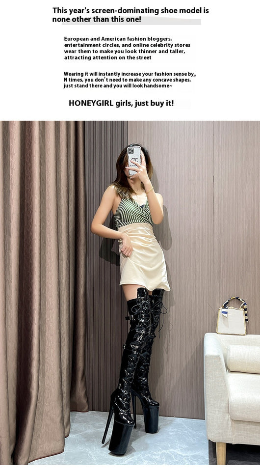 Botas Over The Knee Tacón de 26cm - Estilo Space Heel Ultra Alto - Image 15