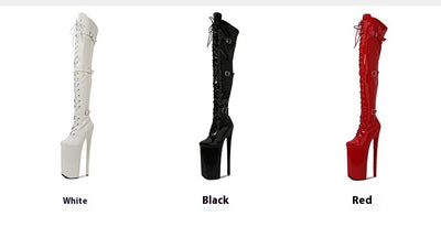 Botas Over The Knee Tacón de 26cm - Estilo Space Heel Ultra Alto - Image 25