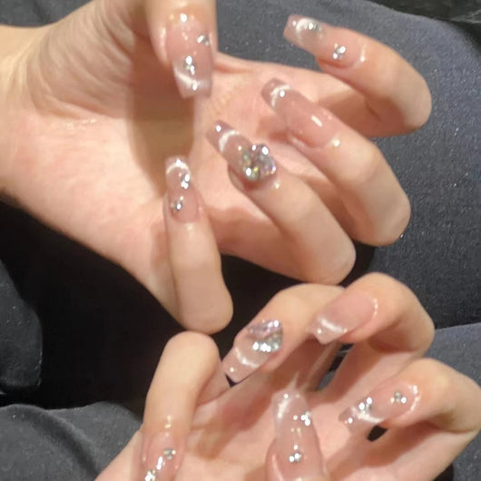 Uñas Postizas Cat Eye Rubor - Parches de Manicura Lista para Usar - Image 125
