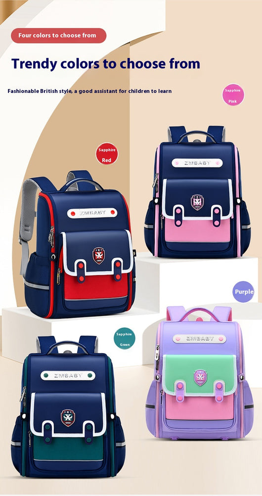 Mochila Escolar Sesame Baby Estilo Británico Grados 1-6 Ligera Niños y Niñas - Image 40