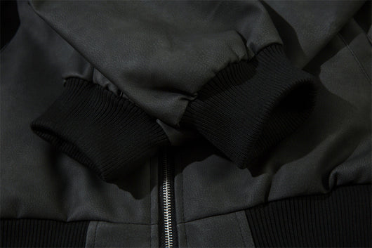 Chaqueta de Cuero PU Suelta con Bordado de Estrella Cruzada - Image 26