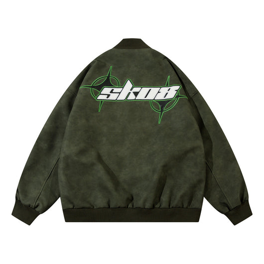 Chaqueta de Cuero PU Suelta con Bordado de Estrella Cruzada - Image 27