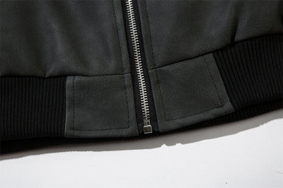 Chaqueta de Cuero PU Suelta con Bordado de Estrella Cruzada - Image 29