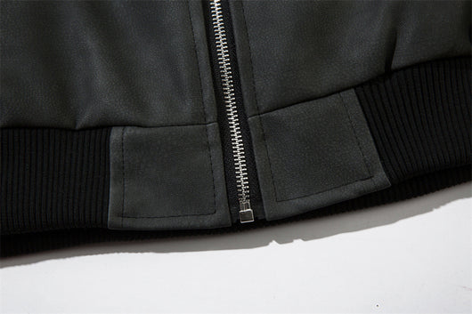 Chaqueta de Cuero PU Suelta con Bordado de Estrella Cruzada - Image 29