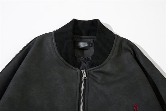 Chaqueta de Cuero PU Suelta con Bordado de Estrella Cruzada - Image 31