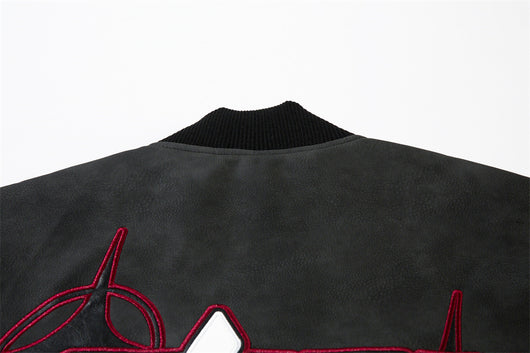 Chaqueta de Cuero PU Suelta con Bordado de Estrella Cruzada - Image 33