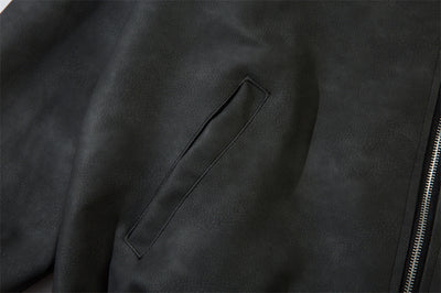 Chaqueta de Cuero PU Suelta con Bordado de Estrella Cruzada - Image 36