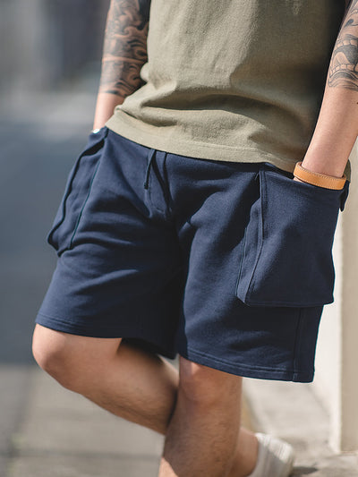 Pantalones Cortos Deportivos de Punto Estilo Militar - Khaki Holgado para Hombre - Image 10