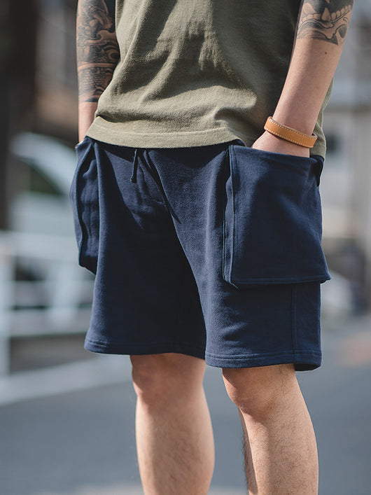 Pantalones Cortos Deportivos de Punto Estilo Militar - Khaki Holgado para Hombre - Image 11