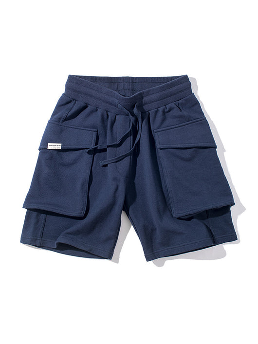 Pantalones Cortos Deportivos de Punto Estilo Militar - Khaki Holgado para Hombre - Image 12