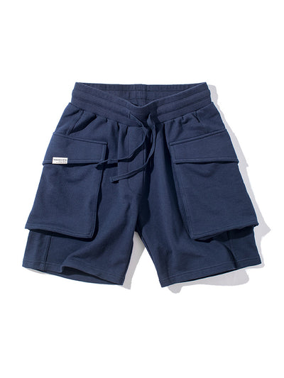 Pantalones Cortos Deportivos de Punto Estilo Militar - Khaki Holgado para Hombre - Image 13