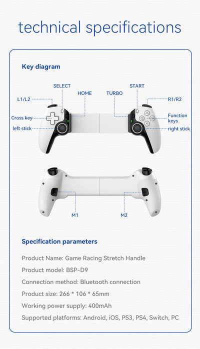 Control Inalámbrico Telescópico para Gaming PC, Streaming y Consolas Bluetooth - Image 23