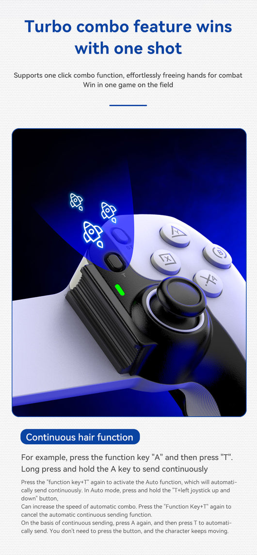 Control Inalámbrico Telescópico para Gaming PC, Streaming y Consolas Bluetooth - Image 24