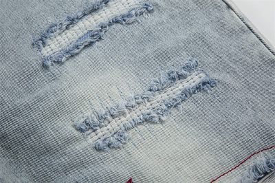 Jeans Holgados Retro con Rotos y Parches para Hombre - Image 19