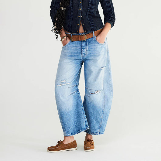 Pantalón Vaquero Mujer Retro Desgastado Azul Hip Hop - Image 8