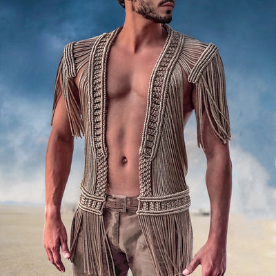 Vestido Playero Tejido a Mano con Borlas y Escote Cruzado Sexy - Image 29