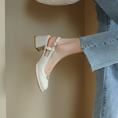 Sandalias Slingback con Tacón Grueso y Puntera Reforzada en Cuero - Image 52