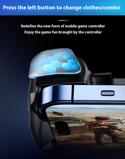 Black and white mobile phone game controller with semiconductor refrigeration, joysticks, D-pad, and action buttons. - Image 23