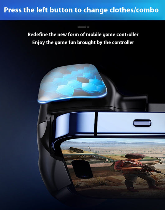 Black and white mobile phone game controller with semiconductor refrigeration, joysticks, D-pad, and action buttons. - Image 23