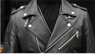 Chaqueta de Cuero de Borrego para Hombre con Solapa Clásica - Image 12
