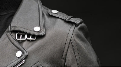 Chaqueta de Cuero de Borrego para Hombre con Solapa Clásica - Image 13