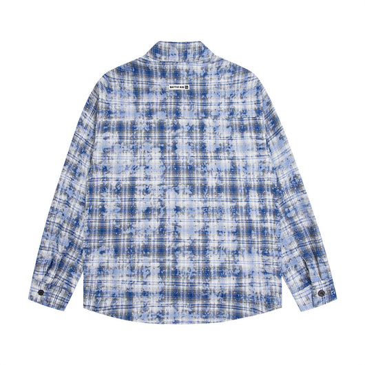 Camisa Suelta a Cuadros de Manga Larga para Hombre - Image 41