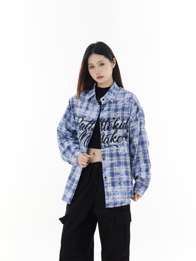Camisa Suelta a Cuadros de Manga Larga para Hombre - Image 50
