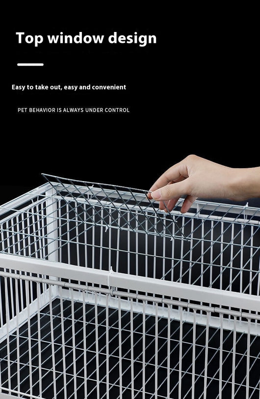 White wire pigeon cage with two side entrances and a skylight, measuring 60x40x26 cm with 2cm wire spacing. - Image 32