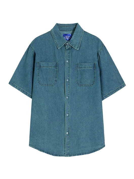 Camisa Vaquera Retro de Manga Corta para Hombre - Image 17