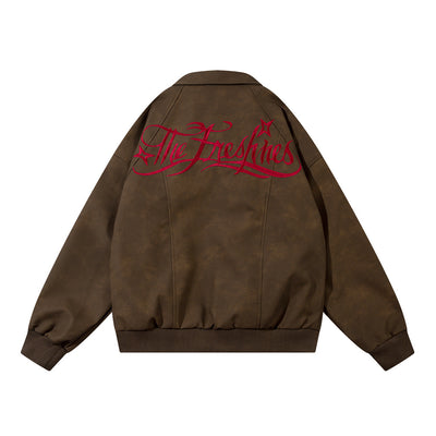 Chaqueta de Cuero Suelta con Bordado Gótico - Image 34
