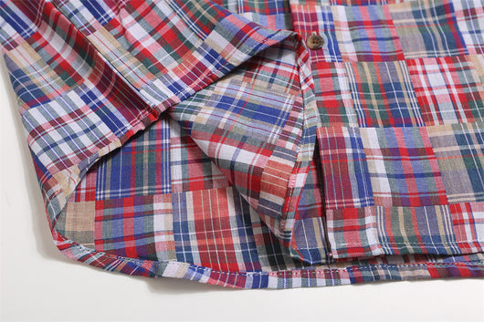 Camisa Cuadros Suelta Manga Corta para Hombre - Image 21