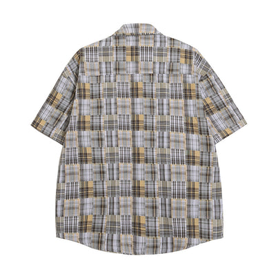 Camisa Cuadros Suelta Manga Corta para Hombre - Image 25
